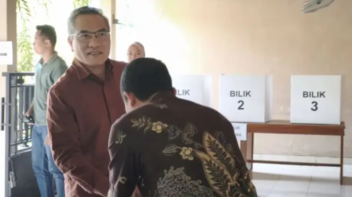 Bupati Bantul Pantau Pilur Serentak, Pastikan Pemungutan Suara Berjalan Kondusif